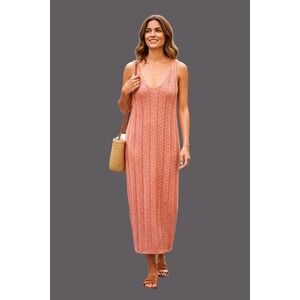 Madden NYC Womens Shimmer Knit Chevron Pink V-Neck Midi Dress SZ M Evening NWT